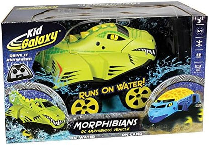 Kid Galaxy Amphibious RC Car Mega Morphibians Crocodile. All Terrain Remote Control Toy 2.4 Ghz Yellow&ampblack