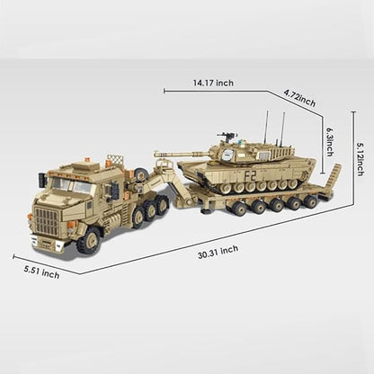 Military M1070 Armored Vehicles Building Kit WW2 Military Tank Building Block Set WW2 Armored TankGreat Gifts Adult Sets for Men3483 Pieces