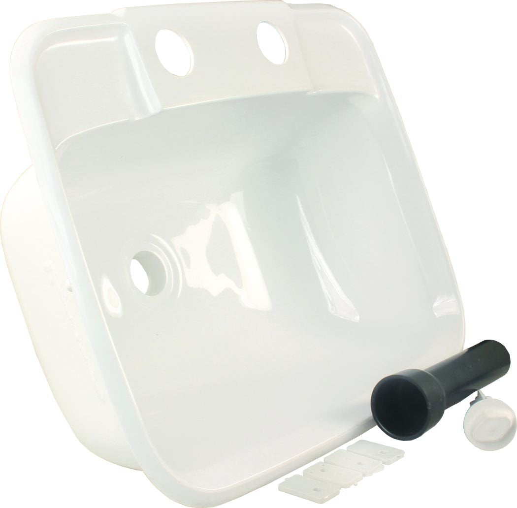 JR Products 95351 Molded Lavatory Sink - White