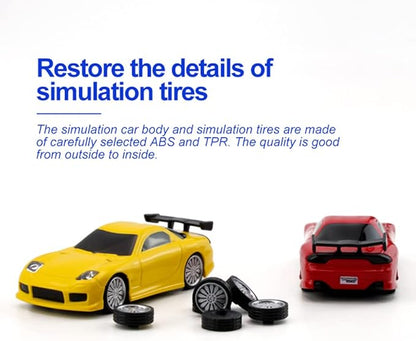 1:76 Turbo Racing Scale RC Sport Car Table Racing Remote Control Mini Model Car Full Proportional RTR Kit Toys (C71white)