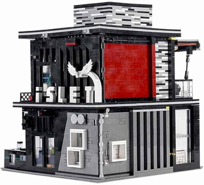 General Jim's Islet Pub &amp Restaurant Modular Building Set with LED Lighting 3992 Pieces Modern Corner Bar &amp Restaurant Compatible with Major Brick Brands GJ-MPR