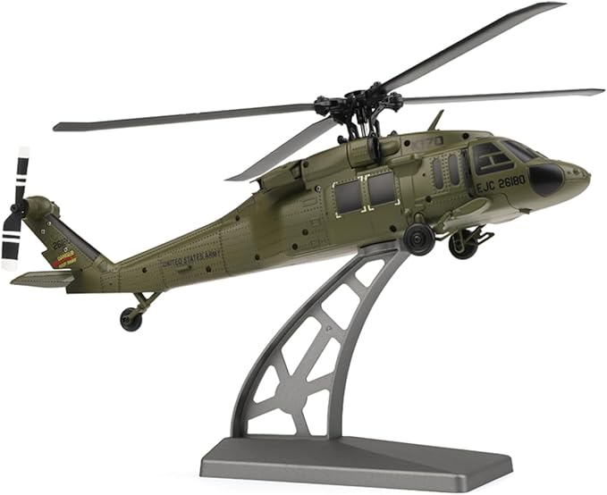 K170 UH60L Remote Controlled Helicopter for Adults RC Aircraft Plane 2.4Ghz 4CH RC Helicopter Heli Aileronless 6-Axis Gyroscope Altitude Hovering (3 Batteries)