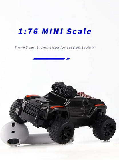 Turbo Racing 1:76 Scale RC Sport Car Table Racing 2.4GHZ Remote Control Mini Model Crawler Car with Full Proportional RTR for Adults Toys (Monster Truck Yellow C81)