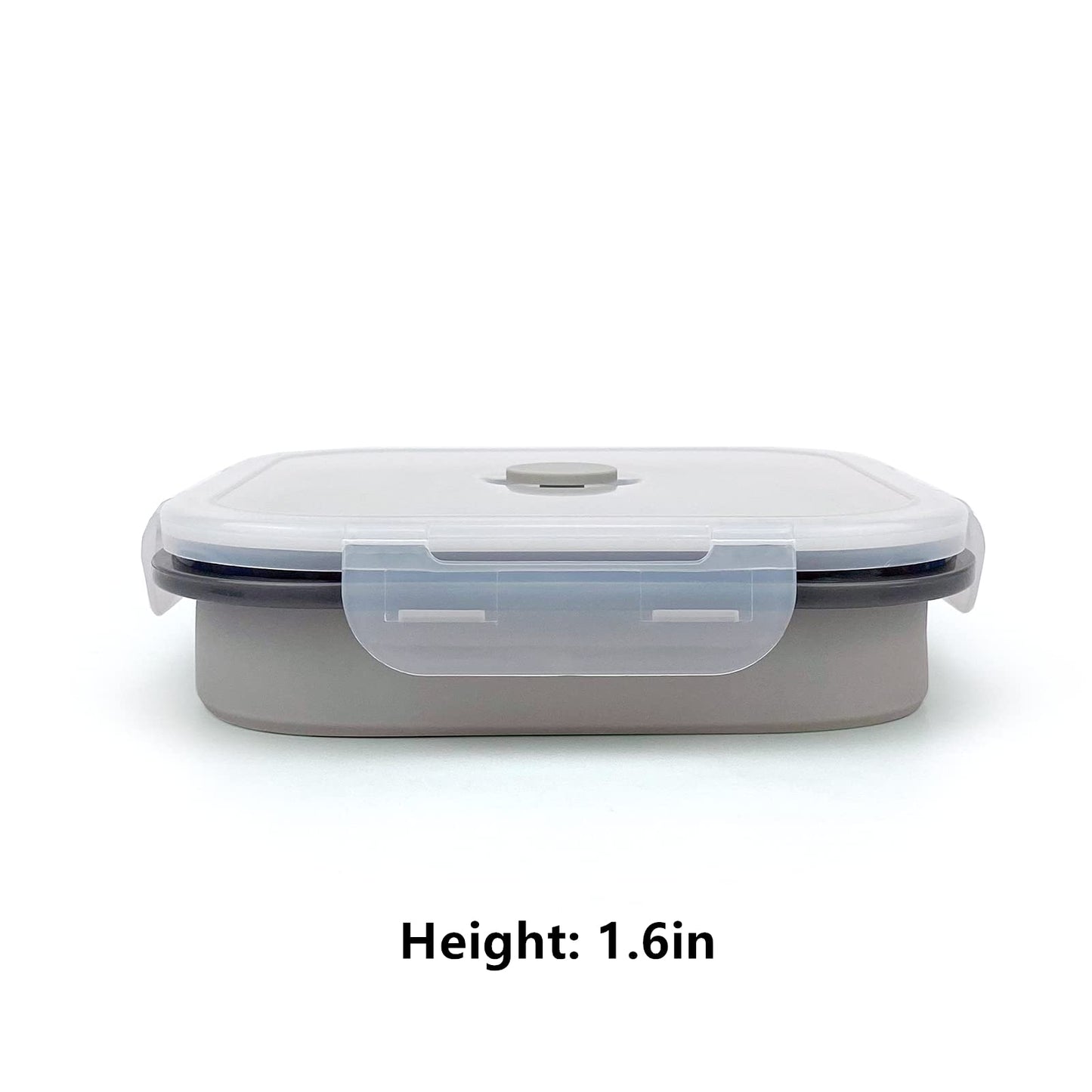 CARTINTS Large 1200ml Collapsible Bowls with Lids, Silicone Food Storage Containers, Space-Saving Meal Prep Containers For Kitchen and Outdoors Camping, Set of 3, Grey