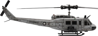 RC ERA C032 RC Helicopter 1/48 Scale 2.4G 6CH UH-1 Huey Flybarless RC Helicopter 6-Axis Gyroscope Stabilization with Altitude Hold &amp 3D Inverted Flight for Adults Enthusiasts(1 Battery)