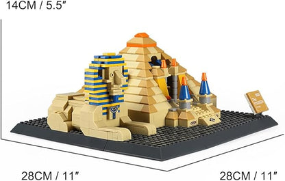 Great Pyramid of Giza &amp Sphinx Egypt Building Set (643 Pieces) Architecture Building Blocks Toys Home Décor Model Gifts for Kids and Adults