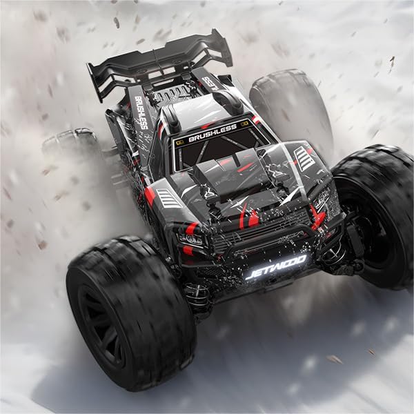 Jetwood RC Car JC14EP Car Shell with Braking Light for RC Truck (Red on Black)