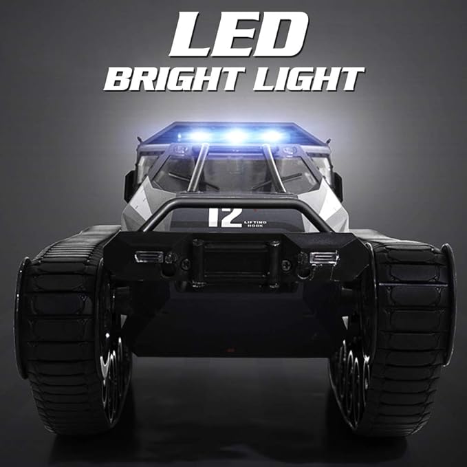 GoolRC RC Tank Car 1/12 Scale 2.4GHz Remote Control Tank 360?Rotating Off-Road RC Crawler Military Vehicle with Rechargeable Battery Gifts for Adults (Black)