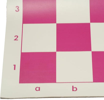 WE Games Tournament Chess Set with Deluxe Pink Canvas Bag Triple Weighted Chess Pieces with 4.0 inch King Vinyl Roll-Up Chess Board 20 inches Travel Chess Set for Adults