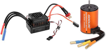 GoolRC Upgrade Waterproof 3650 3500KV Brushless Motor with 60A ESC Combo Set for 1/10 RC Car Truck