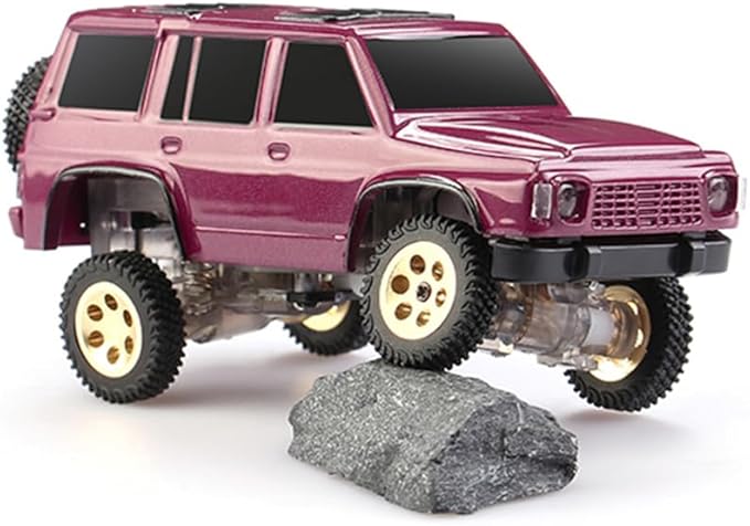 Mini RC Crawler Truck 4x4 1/64 Scale 2.5 KM/H RTR RC Car RC Rock Climbing Hobby Remote Control Car Off-Road Vehicle RC Buggy with LED Lights Ready-to-Run for Adults