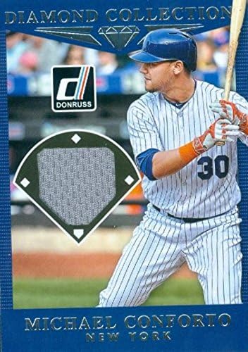 Autograph Warehouse 343317 Michael Conforto Player Worn Jersey Patch Baseball Card - New York Mets 2017 Donruss Diamond Collection No. DC-MC