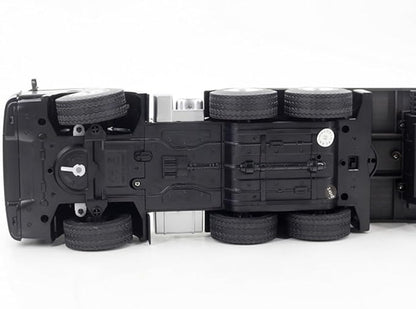 FunXylophy RC Semi Truck with Trailer 1/18 2.4GHz RC 9CH Flatbed Trailer Engineering Tractor Construction Truck Vehicles for Adult (RTR Version)