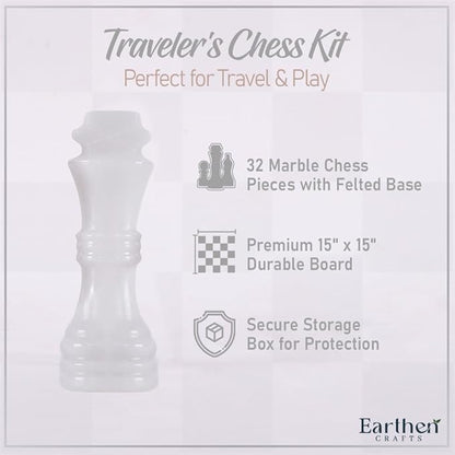 Marble Chess Set with Storage Box 15 Handmade White &amp Red Chess Board Ideal Marble Chess Board Game Set &amp Chess Pieces for Home Decor
