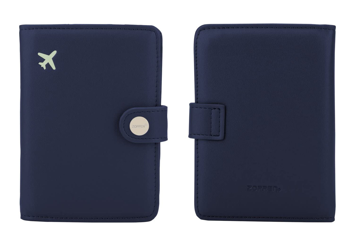 ZOPPEN Passport Holder Women Men, Passport Cover Travel Wallet Rfid Blocking Passport Wallet Cover Case Travel Essentials Document Organizer, Navy Blue