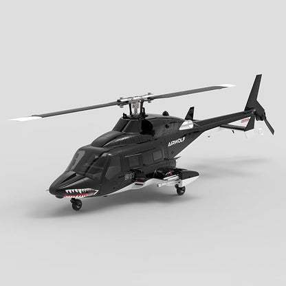 1/34 Scale AW-911 Air-Wolf RC Helicopter 2.4G 9CH Flybarless Airplanewith 6G/3D Stunt Mode and GPS Positioning (RTF Version/Mode 1/Mode 2)