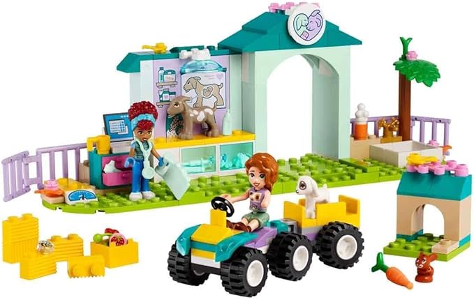 Lego Friends Farm Animal Clinic Farm Set with Veterinarian Toy for Children from 4 Years Includes 2 Figures and 3 Animals Including Goat and Rabbit Figure Gift for Girls and Boys 42632