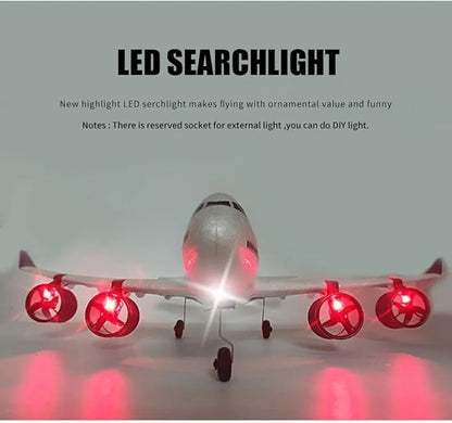 RC Airbus 747 A380 2.4G Remote Control Electric Plane Four Motor RC Airplane Toy RC Airliner with LED Lights Drop Resistant Aircraft 2 Batteries EPP Airplane for Beginners Kids Gifts (A-380)