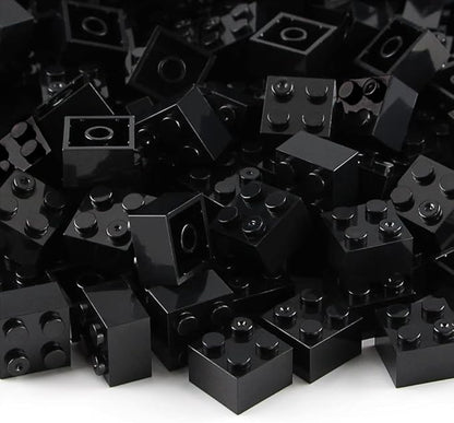Feleph 2x2 Bricks Black 400 Pieces Parts Building Creative Play Blocks Set Toy Basic Accessories Compatible with 3003 Major Brick Brands