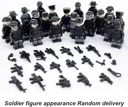 ELEFOCUS WW2 Military Base Building Set Custom Miniguns SWAT Gear and Army Weapons PackWitch 10 Soldier Figures