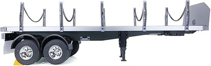 US in Stock RC Tractor Flatbed Semi Trailer Truck 1/14 2Axle Compatible with DIY Tamiya Construction Vehicle Model