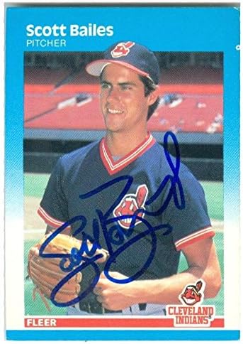 Sports Memorabilia Autograph Warehouse 246109 Scott Bailes Autographed Baseball Card - Cleveland Indians 1987 Fleer - No. 242