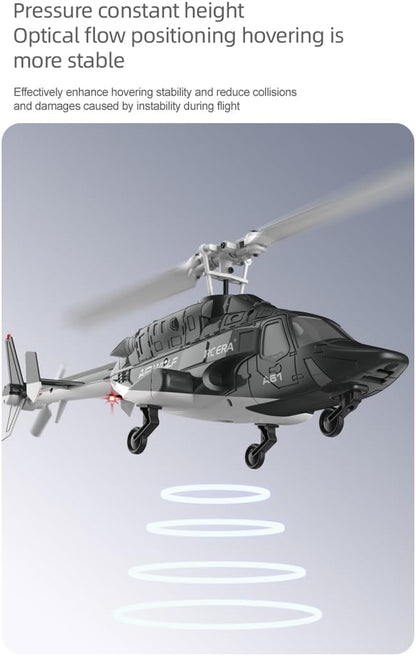 RC ERA A61 Flyingwolf RC Helicopter Model 1:52 Scale Single Rotor 4CH RC Helicopter with Optical Flow Positioning One-Key Start RTF Gyro Stabilized Aircraft for Adults Beginners
