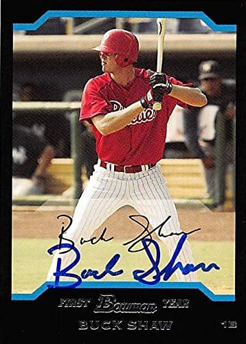 Sports Memorabilia Autograph Warehouse 244614 Buck Shaw Autographed Baseball Card - Philadelphia Phillies FT 2004 Bowman First Year - No. BDP82 Rookie1