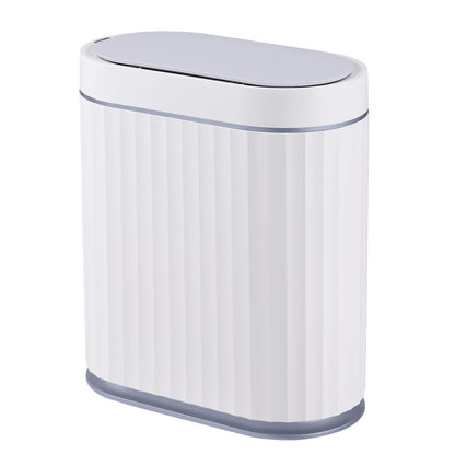 ELPHECO Bathroom Motion Sensor Trash can 2 Gallon Automatic Garbage Can, 10 L Slim Plastic Smart Trash Can with Lid, Waterproof Intelligent Trash Bin for Bedroom, Bathroom, Kitchen, Office, Grey