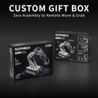 Technical Tracked Robot Arm Building Block KitsSTEM Educational ToysUpgraded Version Remote &amp APP ControlledSet for Boys and Girls 8-14Technical Robotic Arm Set for Adult(1468Pcs)