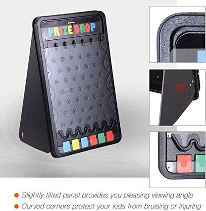 ZeHuoGe 30 Prize Drop Boards Disk Game Foldable Stand Customizable 6 Slots with 10 Pucks for Carnival Tradeshow Party