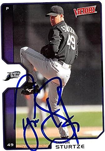 Sports Memorabilia Autograph Warehouse 247721 Tanyon Sturtze Autographed Baseball Card - Tampa Rays 2002 Upper Deck Victory - No. 60