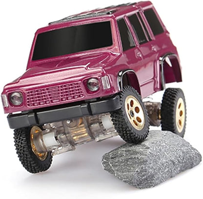 Mini RC Crawler Truck 4x4 1/64 Scale 2.5 KM/H RTR RC Car RC Rock Climbing Hobby Remote Control Car Off-Road Vehicle RC Buggy with LED Lights Ready-to-Run for Adults