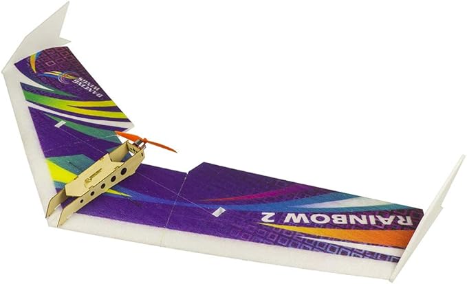DW Hobby EPP Electric Micro Flying Wing Rainbow ZAGI Plane w/1000mm Wingspan Delta Wing Tail-Pusher Flying Aircraft for Toy Plane Model Aeroplane to Build (E0604-R10)