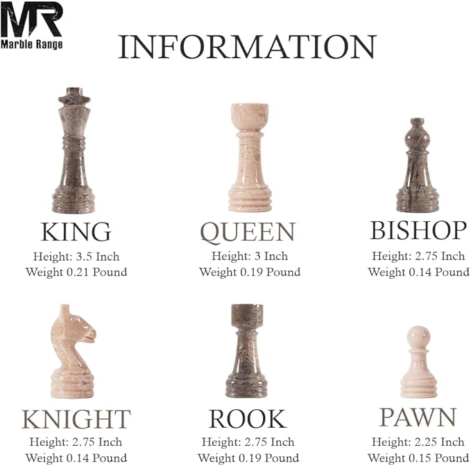 Marble Chess Set for Adults 15 Handmade Oceanic &amp Verona Board Game with 32 Chess Pieces 2 Extra Queens &amp Storage Box Luxury Travel Game – Elegant Home Décor