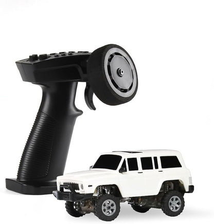 SNICLO 1:64 Mini 4WD RC Off-Road Car 2.4G Full Proportional Control Metal Driveshaft Multi-Link Chassis Independent Suspension RTR Electric Climbing Vehicle(White/RTR Version)