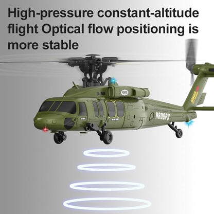 X-MechFun Black Hawk K200 RC Helicopter - 6CH Simulation RC Aircraft with Optical Flow &amp Altitude Hold &amp One-Key Inverted Flight 2.4Ghz Remote Console Helicopter Model for Hobbyists