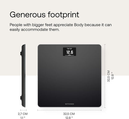 Withings Body - Digital Wi-Fi Smart Scale with Automatic Smartphone App Sync, BMI, Multi-User Friendly, with Pregnancy Tracker & Baby Mode
