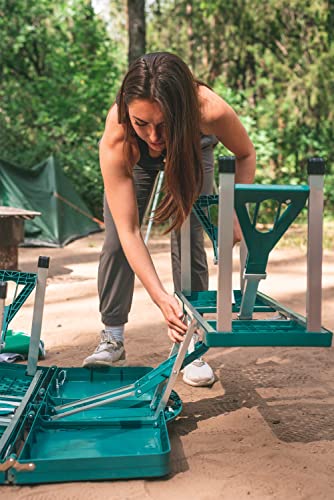 Stansport Picnic Table and Umbrella Combo - Green (G-915)