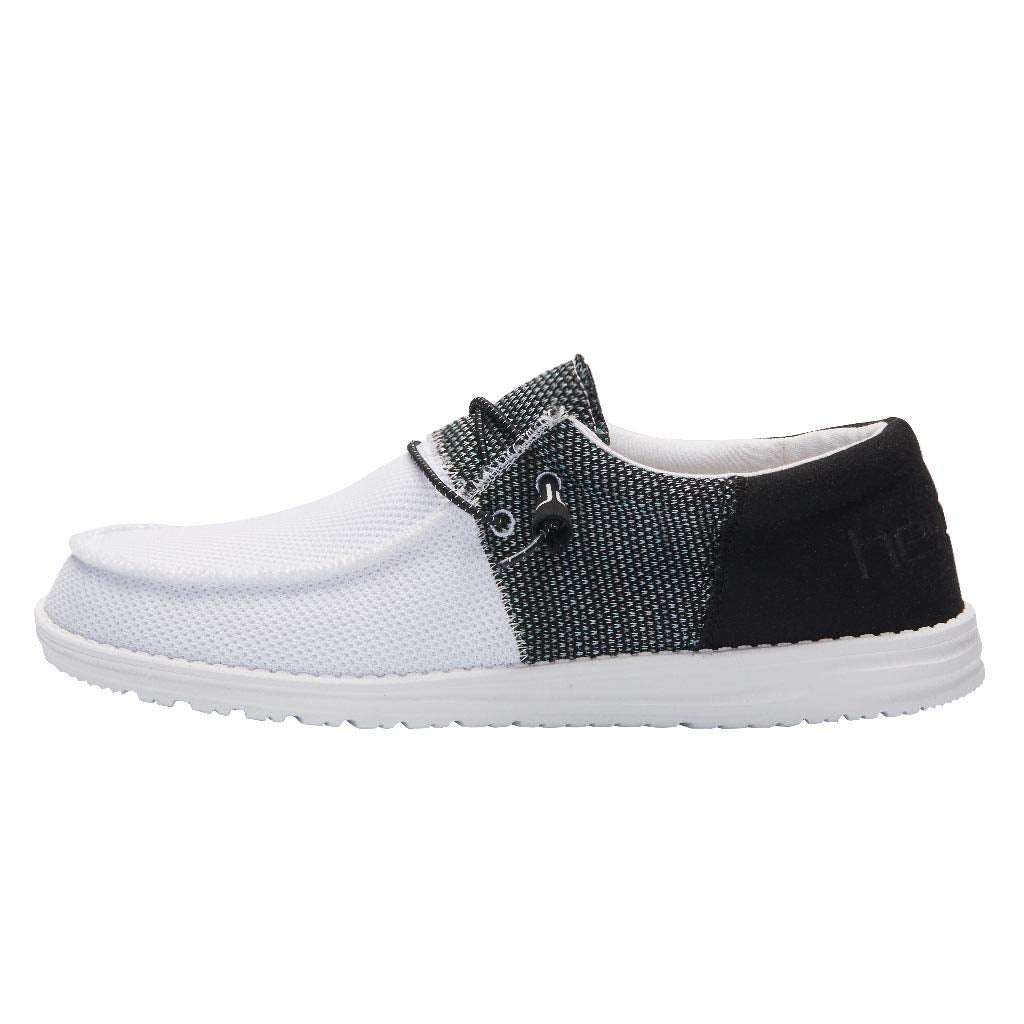 Hey Dude Men's Wally Sox Funk Black Ice Size 9 | Men’s Shoes | Men's Lace Up Loafers | Comfortable & Light-Weight