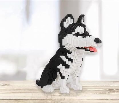 Dog Husky Micro Building Blocks Set (2524 Pieces) Gift for Adults and Kids Ages 14 Years and Up