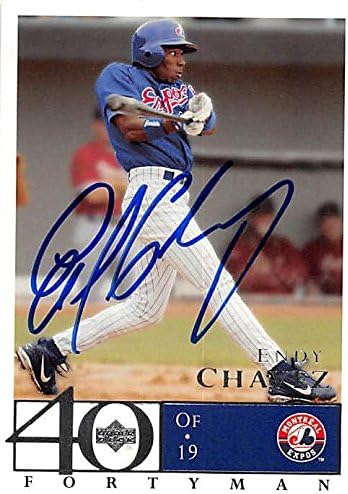Sports Memorabilia Autograph Warehouse 244802 Endy Chavez Autographed Baseball Card - Montreal Expos FT 2003 Upper Deck Fortyman - No. 553