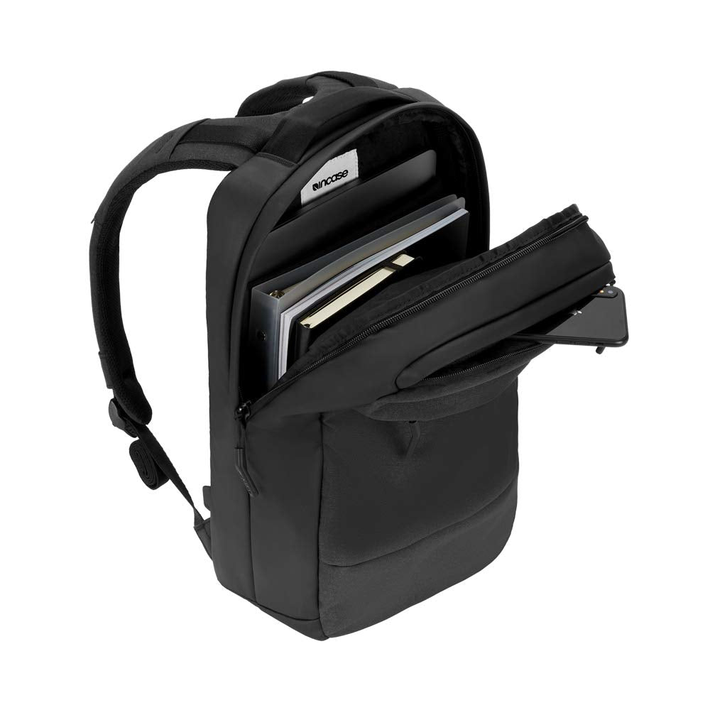 Incase Compact City Backpack – 18L Everyday Travel Tech Backpack and Laptop Bag for Work or School – Three Pockets, 16” Padded Laptop Sleeve, Quick Access Pocket – Black