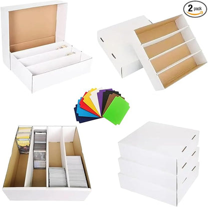 8 Set Sports Card Storage Boxes 3150 Count Bulk Card Trading Cards Collection Box Cardboard Card Storage Box for Card Game Baseball Card Sorting Tray Cases Cards with 10 Dividers Collector Cards Boxes