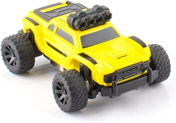 1:76 Turbo Racing Scale RC Sport Car Table Racing Remote Control Mini Model Car Full Proportional RTR Kit Toys (Monster Truck Yellow)