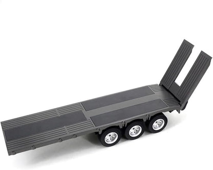 FunXylophy RC Semi Truck with Trailer 1/18 2.4GHz RC 9CH Flatbed Trailer Engineering Tractor Construction Truck Vehicles for Adult (RTR Version)