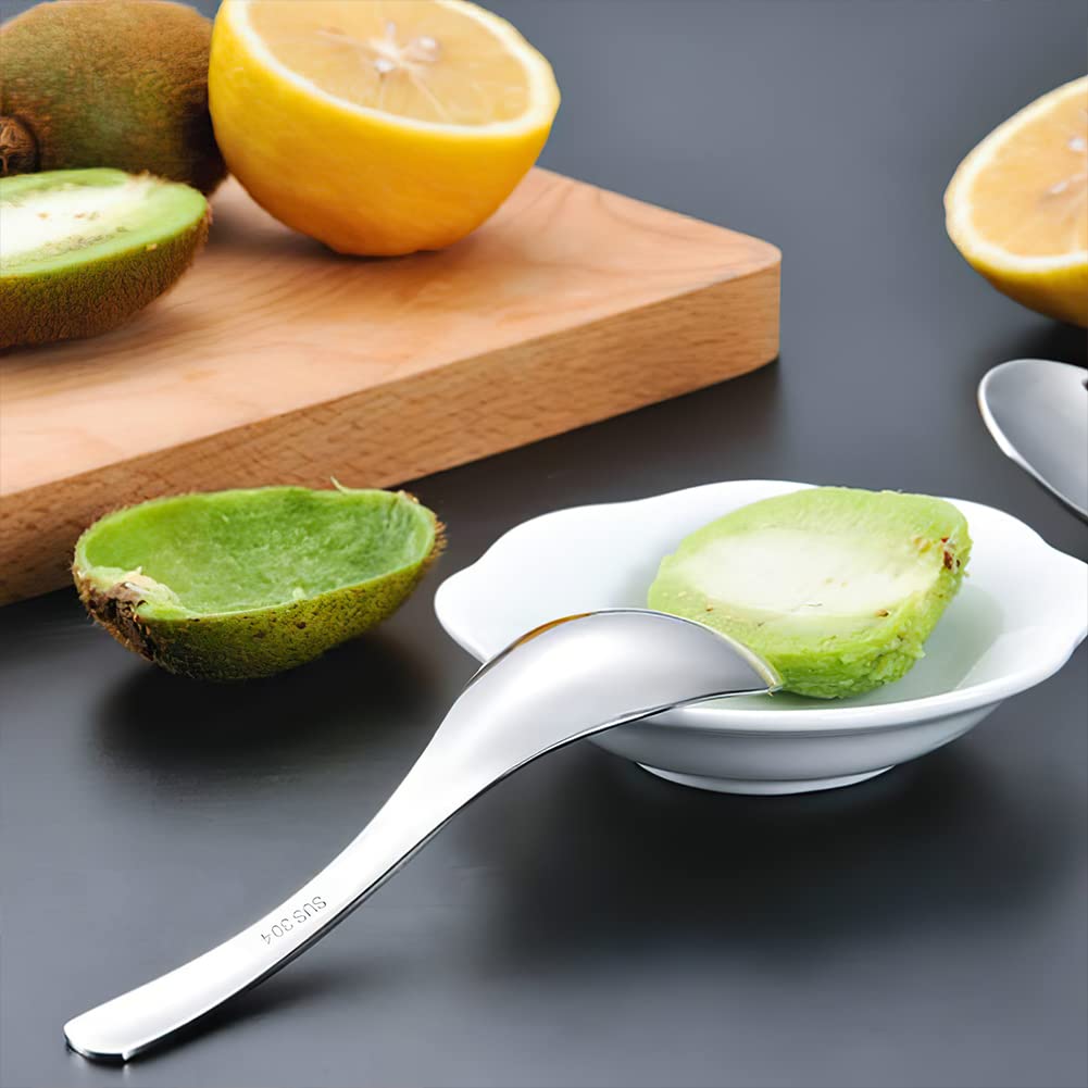 AOOSY 6-Piece Heavy Weight Soup Spoons,Stainless Steel Asian Soup Spoon with Ergonomic Short Handle for Ramen, Curry, Cereals