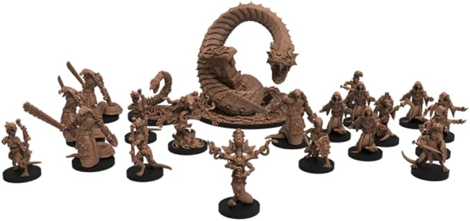 Epic Encounters: Chamber of The Serpent Folk - RPG Fantasy Roleplaying Tabletop Game with 20 Detailed Miniatures Double-Sided Game Mat &amp Game Master Adventure Book with Monster Stats 5E Compati