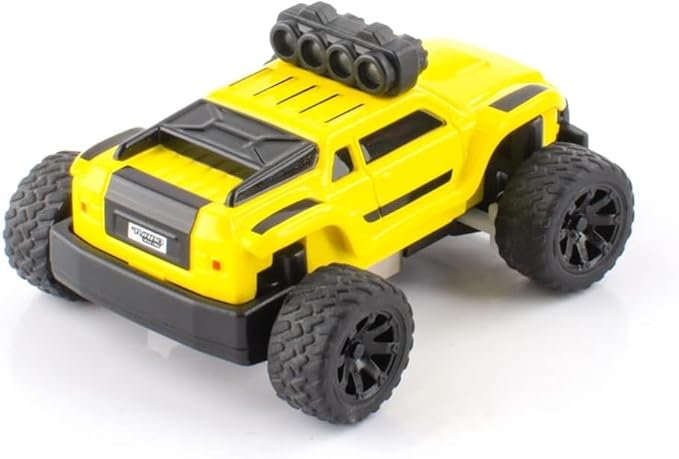 Turbo Racing 1:76 Scale RC Sport Car Table Racing 2.4GHZ Remote Control Mini Model Crawler Car with Full Proportional RTR for Adults Toys (Monster Truck Yellow C81)