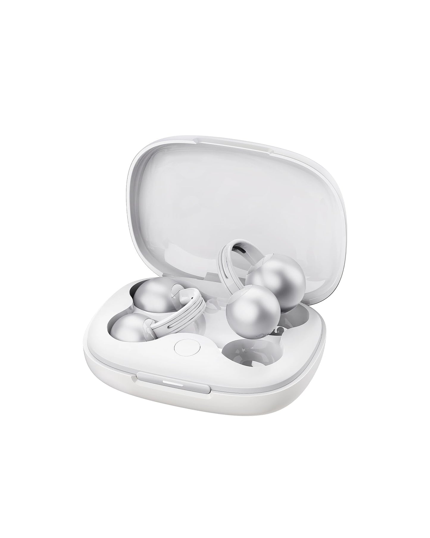 mojawa StarClip Open-Ear Wireless Bluetooth Headphones, Clip-On Earbuds, 4D Panoramic Sound, Clear Calls, Lightweight, Secure Fit, IP54 Water-Resistant Ear Grips for Workout and Daily Use, Silver